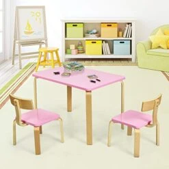 Costzon Kids Table And Chair Set, Wood Table And Chairs For Toddlers Reading, Arts, Crafts, Homework, Snack Time, 3 Piece Furniture For Playroom Home School Classroom, Childrens Table And Chair, Pink 11 Costzon Kids Table And Chair Set, Wood Table And Chairs For Toddlers Reading, Arts, Crafts, Homework, Snack Time, 3 Piece Furniture For Playroom Home School Classroom, Childrens Table And Chair, Pink -Best Furniture Store 41axFbFxKSL