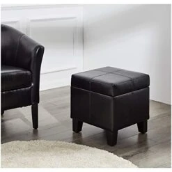 FIRST HILL FHW Living Storage Ottoman, Small, Black