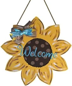 MatureGirl Wooden Listing Border New Creative Wall Decoration Wall Decoration Sunflower Summer Doorplate Farmhouse Christmas Decorations For The Home (Yellow, One Size) -Best Furniture Store 41cABOwR1cL. AC
