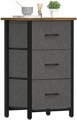 Nightstand With 3 Drawer Dresser, Small Dresser For Bedroom Storage Drawers Tower, Bedside Furniture Fabric Dressers & Chests Of Drawers Organizer Unit For Closet Hallway Office College Dorm -Best Furniture Store 41cELMHVyL. AC