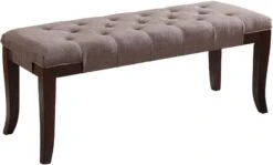 Roundhill Furniture Linon Fabric Tufted Bench, Brown -Best Furniture Store 41cHvkA5J8L. AC