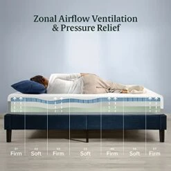 Linda Mid Century Wood Plat, Full & 12 Inch Ultra Cooling Gel Memory Foam Mattress/Cool-to-Touch Soft Knit Cover/Pressure Relieving/CertiPUR-US Certified/Bed-in-a-Box 14 Linda Mid Century Wood Plat, Full & 12 Inch Ultra Cooling Gel Memory Foam Mattress/Cool-to-Touch Soft Knit Cover/Pressure Relieving/CertiPUR-US Certified/Bed-in-a-Box -Best Furniture Store 41cMgJiQr5L