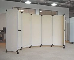 Versare MP10H Portable Folding Economical Partition | 5 Panels | Adjustable Widths | Freestanding Room Divider On Wheels | Beige 10' Wide X 6'10'' Tall 11 Versare MP10H Portable Folding Economical Partition | 5 Panels | Adjustable Widths | Freestanding Room Divider On Wheels | Beige 10' Wide X 6'10'' Tall -Best Furniture Store 41cQ2txGUGS