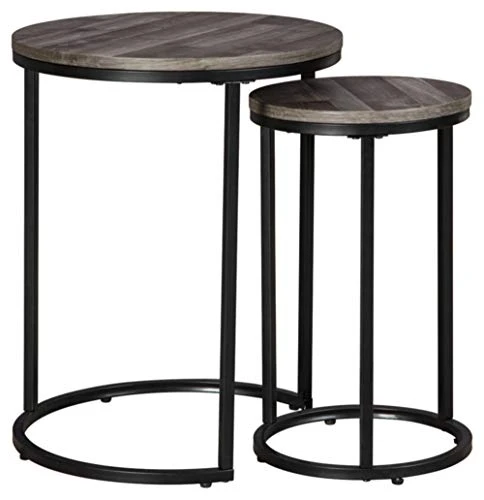 Signature Design By Ashley Briarsboro Urban Industrial Nesting Accent Table Set, 2 Count, Black & Gray 1 Signature Design By Ashley Briarsboro Urban Industrial Nesting Accent Table Set, 2 Count, Black & Gray