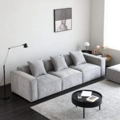Acanva Luxury Modular Sectional Living Room Sofa Set, Modern Minimalist Style Couch With Ottoman And Chaise, L-Shape, Grey 10 Acanva Luxury Modular Sectional Living Room Sofa Set, Modern Minimalist Style Couch With Ottoman And Chaise, L-Shape, Grey -Best Furniture Store 41cQvXB7gVL