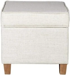 Homepop Home Decor | K7342-F2067 | Classic Square Storage Ottoman With Lift Off Lid | Ottoman With Storage For Living Room & Bedroom, Cream Woven -Best Furniture Store 41cSfZdq2lL. AC