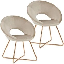 Duhome Modern Accent Velvet Chairs Dining Chairs Single Sofa Comfy Upholstered Arm Chair Living Room Furniture Mid-Century Leisure Lounge Chairs With Golden Metal Frame Legs Set Of 2 Grey -Best Furniture Store 41cUJVreFPL. AC