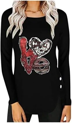 Long Sleeve Shirts For Women,Scoop Neck Fashion Letter Print Pullover Solid Color Basic Tops Slim Fit Tunic Tops -Best Furniture Store 41ccs5F7s1L. AC