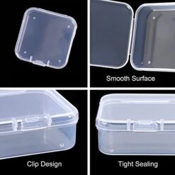 16 Pack Clear Plastic Beads Storage Containers Box With Hinged Lid For Small Items, Diamond, Beads (2.2X2.2X0.79In) -Best Furniture Store 41chr9JvRhL