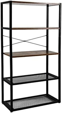 Babion Ladder Bookshelf, 5-Tier Bookcase Shelf, Tall Bookcase Storage Organizer,Ladder Shelf With Metal Frame Stands, Industrial Book Shelf,for Living Room,Office, Kitchen -Best Furniture Store 41ci T3RGaL. AC
