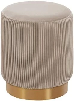 Duhome Modern Round Velvet Ottoman Footrest Vanity Stool Gray -Best Furniture Store 41d0KVObh2L. AC