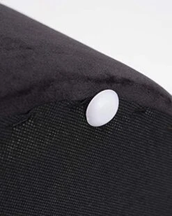 DEERUN Round Velvet Storage Ottoman Foot Rest Stool/Upholstered Footstool/Side Table Seat Make Up Stool With Stainless Steel Band, Pack Of 2 (Black) -Best Furniture Store 41dD3y8j4BL