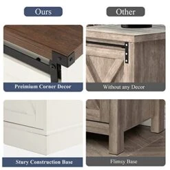 Squireewo Farmhouse Buffet Cabinet Sideboard With Sliding Barn Doors, Rustic Coffee Bar Cabinet Server With Storage And Adjustable Shelves, Cupboard Table For Kitchen Dining Room Living Room, White 11 Squireewo Farmhouse Buffet Cabinet Sideboard With Sliding Barn Doors, Rustic Coffee Bar Cabinet Server With Storage And Adjustable Shelves, Cupboard Table For Kitchen Dining Room Living Room, White -Best Furniture Store 41dYUIIKEEL