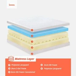 9 Inch Multi-Layered Memory Foam Queen Mattress, White 13 9 Inch Multi-Layered Memory Foam Queen Mattress, White -Best Furniture Store 41dnVwKYhAL