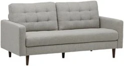 Amazon Brand – Rivet Cove Mid-Century Modern Tufted Leather Accent Chair, 32.7"W, Caramel -Best Furniture Store 41e4hClscFL. AC