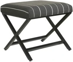 Homepop Home Decor | Modern Square Ottoman With Metal X Base | Ottoman For Living Room & Bedroom | Decorative Home Furniture (Onyx) -Best Furniture Store 41e6l8gJdL. AC