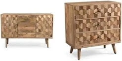 Great Deal Furniture Zona Mid-Century Modern Mango Wood 3 Drawer Sideboard With 2 Doors, Natural 11 Great Deal Furniture Zona Mid-Century Modern Mango Wood 3 Drawer Sideboard With 2 Doors, Natural -Best Furniture Store 41eAoFEGCxL. AC