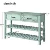P PURLOVE Console Table Sofa Table With Drawers Console Tables For Entryway With Drawers And 2 Tiers Wood Shelf (Tiffany Blue)