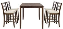 Safavieh Home Collection Melvin 5 Piece Pub Set, Brown And Beige -Best Furniture Store 41eM3hS79pL