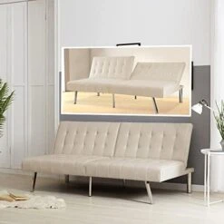 Naomi Home Tufted Split Back Futon Sofa Bed, Linen Couch Bed, Futon Convertible Sofa Bed With Chrome Legs, Folding, Reclining Small Convertible Couch, Futon Couches For Living Room Espresso 11 Naomi Home Tufted Split Back Futon Sofa Bed, Linen Couch Bed, Futon Convertible Sofa Bed With Chrome Legs, Folding, Reclining Small Convertible Couch, Futon Couches For Living Room Espresso -Best Furniture Store 41eOvjwVr L. AC