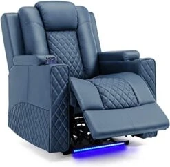 Power Recliner Chair, Electric Massage Recliner Sofa With Cup Holders And LED Lighting, PU Leather Reclining Chair For Living Room, Home Theater Seating(Black) 12 Power Recliner Chair, Electric Massage Recliner Sofa With Cup Holders And LED Lighting, PU Leather Reclining Chair For Living Room, Home Theater Seating(Black) -Best Furniture Store 41eUwA9YWsL. AC