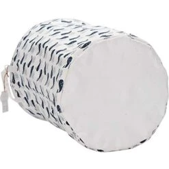 Sea Team 19.7" X 15.7" Large Sized Folding Cylindric Waterproof Coating Canvas Fabric Laundry Hamper Storage Basket With Drawstring Cover, Whale -Best Furniture Store 41eg7k9H3EL