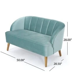 Christopher Knight Home Amaia Modern Velvet Sofa, Seafoam Blue / Walnut -Best Furniture Store 41epWoukKvL