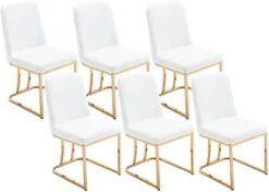 VESCASA Velvet Upholstered Dining Chairs With Back, Mid Century Modern Dining Chairs With Gold Metal Frame For Dining Room, Restaurant, Kitchen, Set Of 4, Grey -Best Furniture Store 41et43rZBwL. AC