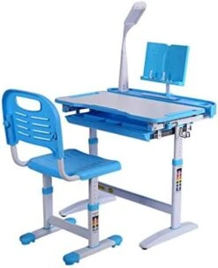 Children Study Desk, Kid Desk, Boy And Girl Homework Desk And Chair Set (Desk + Stool + Reading Rack + Led Light) -Best Furniture Store 41etvbz8J L. AC