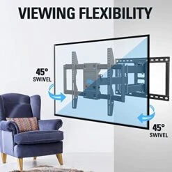 Mounting Dream TV Wall Mount TV Bracket For Most 42-90 Inch TV, UL Listed Full Motion TV Mount With Articulating Arms, Max VESA 800x400mm 132 Lbs. Loading, Fits 16", 18", 24" Studs MD2298-XL -Best Furniture Store 41fBma0p9jL