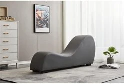 Kingway Furniture Kolar Faux Leather Yoga Chaise Lounge Chair, Relaxation, Streching, In Black -Best Furniture Store 41fCltuhPdL. AC