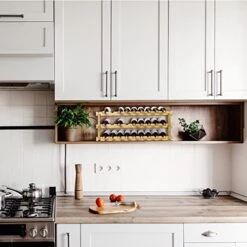 Finnhomy Wine Rack 27-Bottle 3-Tier Natural Bamboo Display Wine Storage Shelves Stackable Wine Bottle Holder -Best Furniture Store 41fJyxu5i1L