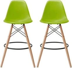 2xhome - Set Of Two (2) -Black- 25" Seat Height Molded Plastic Modern Counter Stools With Backs And Armless Natural Legs Wood Eiffel Legs Dowel-Leg 25 2xhome - Set Of Two (2) -Black- 25" Seat Height Molded Plastic Modern Counter Stools With Backs And Armless Natural Legs Wood Eiffel Legs Dowel-Leg -Best Furniture Store 41fnXbP0B4L. AC