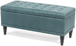 Joveco Storage Ottoman Bench Microfiber Rectangular Button Tufted Footstool Toy Chests & Storage Room Organizer (Dark Royal Blue) -Best Furniture Store 41frX4Tf5qL. AC