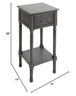Silverwood Side Table, 14 L X 14 W X 28 H In, Grey -Best Furniture Store 41fujQUCR5L
