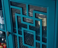 WTRAVEL Buffet Sideboard Kitchen Buffet Storage Cabinet, 2 Doors Storage Cabinet With Adjustable Shelves, Wood Console Table For Kitchen, Dining, Living Room, Teal Blue -Best Furniture Store 41g4CgczHPL