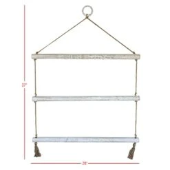Foreside Home & Garden Hanging Blanket Ladder White Wood & Jute -Best Furniture Store 41g5LSLB4rL