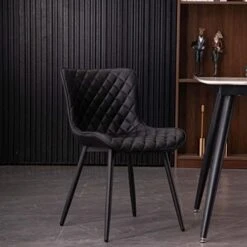 Kidol & Shellder Modern Dining Chairs Black PU Upholstered Kitchen & Dining Room Chairs,Loads Up To 300lbs,3 Mins Quick Assembly -Best Furniture Store 41gRJ1zuAAL. AC