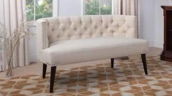 Jennifer Taylor Home Celine Settee, Sky Neutral -Best Furniture Store 41gXCO4PdZL