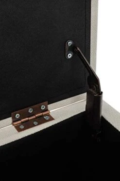 Wovenbyrd Classic 24-Inch Wide Rectangular Tufted Storage Ottoman Footstool With Hinged Lid, Cream Fabric -Best Furniture Store 41gfKp4ARLL