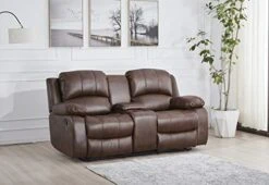 Betsy Furniture 2PC Bonded Leather Recliner Set Living Room Set, Sofa, Loveseat 8018 (Brown, Living Room Set 3+2) -Best Furniture Store 41gi666w6pL