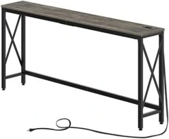 Rolanstar Console Table With 2 Outlets And 2 USB Ports, 39.4” Entryway Table With Metal Frame & X-Shaped Design, Narrow Sofa Table For Living Room And Hallway, Behind Couch Table, For Entryway, Foyer 16 Rolanstar Console Table With 2 Outlets And 2 USB Ports, 39.4” Entryway Table With Metal Frame & X-Shaped Design, Narrow Sofa Table For Living Room And Hallway, Behind Couch Table, For Entryway, Foyer -Best Furniture Store 41grg9cU0iL. AC