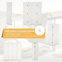 Haddockway 4 Panel Pegboard Display 5 Ft Folding Privacy Screen Wood Room Divider Portable Freestanding Display Board Wall Organizer For Craft Show, Jewelry, Retail, Cloth -Best Furniture Store 41gwYRXodaL