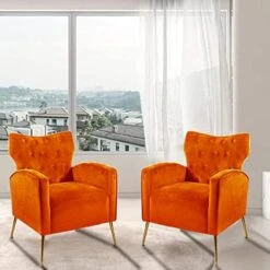 Sucrever Green Accent Chairs Set Of 2 With Armrests/Pillow, Upholstered Wingback Chair, Comfy Tufted Easy Stylish Velvet Accent Chair Set Of 2 For Bedroom Living Room Club And Fireplace 24 Sucrever Green Accent Chairs Set Of 2 With Armrests/Pillow, Upholstered Wingback Chair, Comfy Tufted Easy Stylish Velvet Accent Chair Set Of 2 For Bedroom Living Room Club And Fireplace -Best Furniture Store 41gzpY6KozL. AC