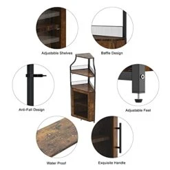 Alkmaar Corner Wine Cabinets, Bar Cabinets With Glass Shelves, Sideboards And Buffet Cabinets With Shelves, With Anti-Tipping Device (Rustic Brown) 9 Alkmaar Corner Wine Cabinets, Bar Cabinets With Glass Shelves, Sideboards And Buffet Cabinets With Shelves, With Anti-Tipping Device (Rustic Brown) -Best Furniture Store 41h2QwgL9DL