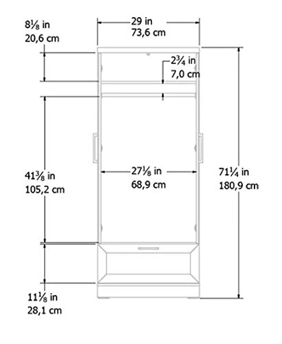 HomePlus Wardrobe, L: 28.98" X W: 20.95" X H: 71.18", Dakota Oak Finish 3 HomePlus Wardrobe, L: 28.98" X W: 20.95" X H: 71.18", Dakota Oak Finish - Image 3