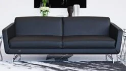 Zuri Furniture Modern Armondo Loveseat In Black Microfiber And Genuine Leather -Best Furniture Store 41hGssgcWL. AC