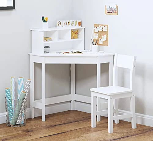 UTEX Kids Desk,Wooden Study Desk With Chair For Children,Writing Desk With Storage And Hutch For Home School Use,White 1 UTEX Kids Desk,Wooden Study Desk With Chair For Children,Writing Desk With Storage And Hutch For Home School Use,White