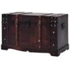 VIDAXL Vintage Treasure Chest Home Indoor Bedroom Living Room Wooden Storage Trunk Organizer Box Side Stand Treasure Chest Furniture Wood