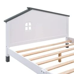 Merax Modern Kids House Beds Full Wood Low Bed Frames For Boys,Girls, No Box Spring Need/Easy Assemble(Full,White+Gray) 21 Merax Modern Kids House Beds Full Wood Low Bed Frames For Boys,Girls, No Box Spring Need/Easy Assemble(Full,White+Gray) -Best Furniture Store 41hQ7U764qL